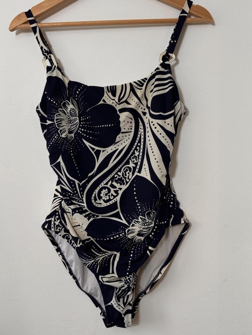 La Blanca Playa Mio Swimsuit Blue White Size 6/M Tummy Control - Picture 3 of 7